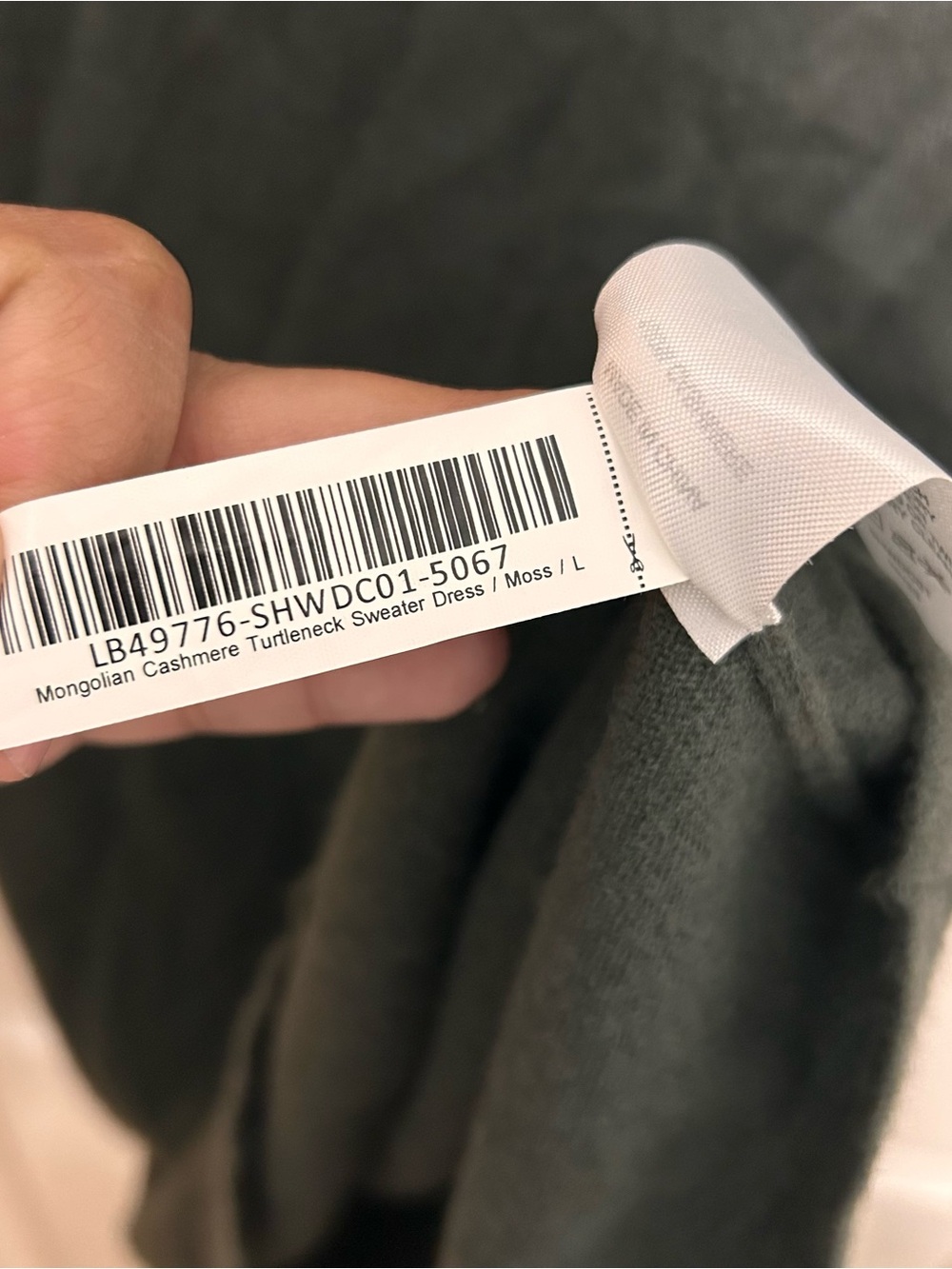 Quince Mongolian Cashmere Turtleneck Sweater Dress Gray Moss Size Large - Picture 2 of 7
